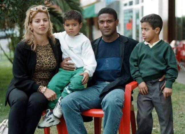 Valeria Alcantara with her ex-husband and sons.